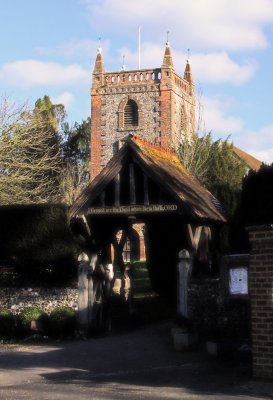 The  lychgate  in  shadow.