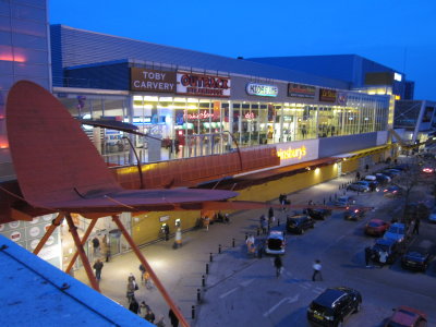 The  Romford  Brewery  Shopping  Mall  at  night.