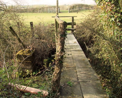A  new  footbridge, beside  the  former  support.