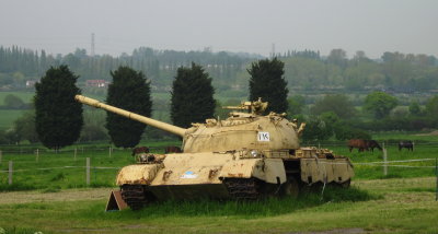 A  Russian  T-55 Tank  that's  seen  better  days.