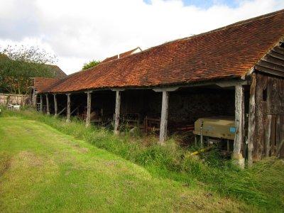 A  fine  old  timber  barn, still  in  use.