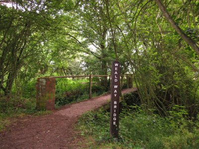 The Wealdway footbridge.