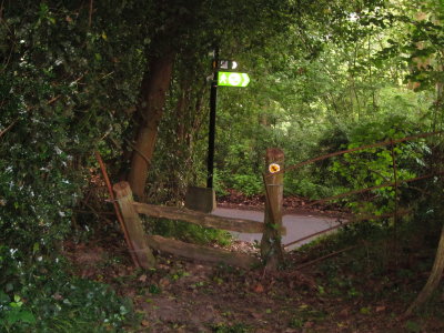 The  stile  out  onto  Stockland  Green  Road.