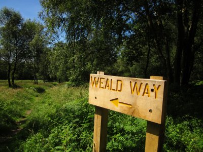 A  hand  crafted  Wealdway  sign.