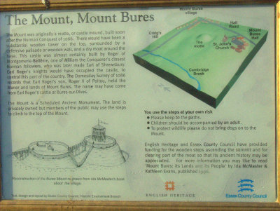 Mount Bures motte;information board.