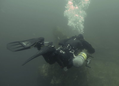 Doesn't sidemount look cool? :) SS Saganaga, the first Bell Island wreck sunk in 1942