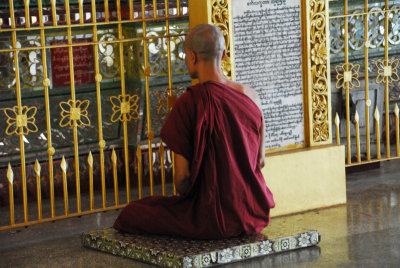 Monk meditating
