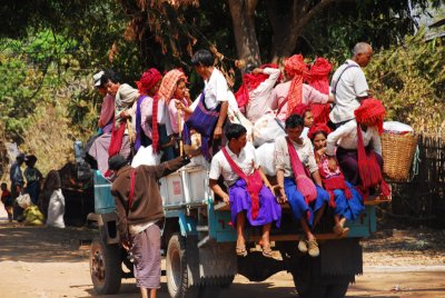 Another full truck; this time taking the market people back to their village.