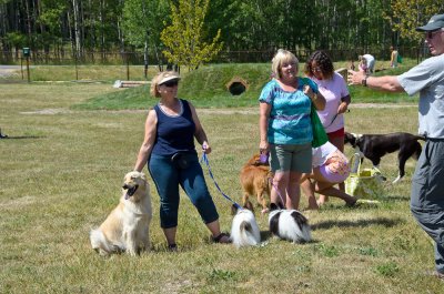 Sandy W/Izzie (late entry) & Chauncy and me with Madison