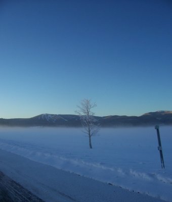 Brisk Morning with Sunrise Ski Park in the Background