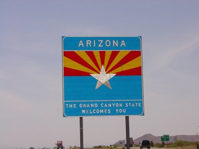 Arizona State Line sign