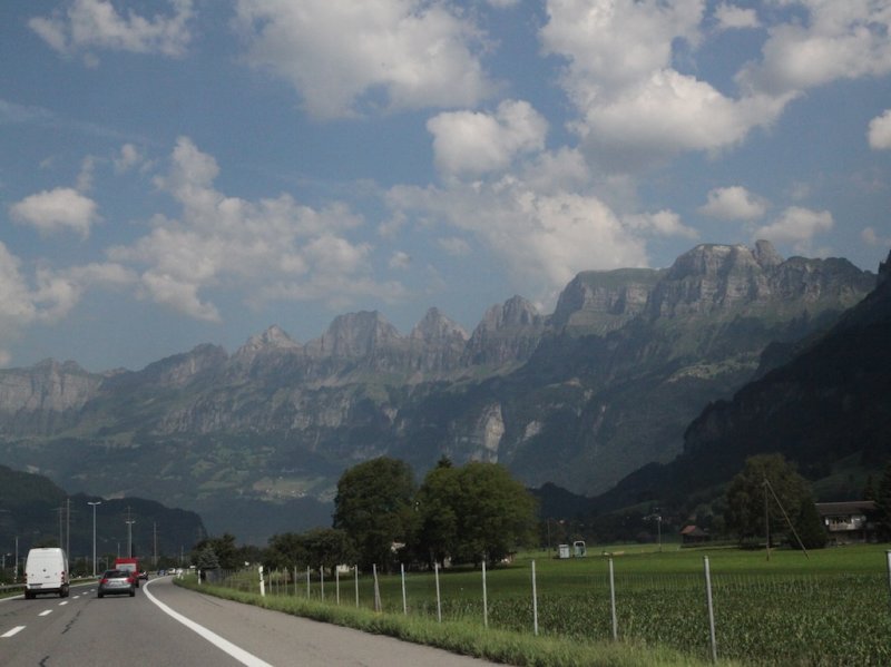 leaving Liechtenstein, heading west into Switzerland...