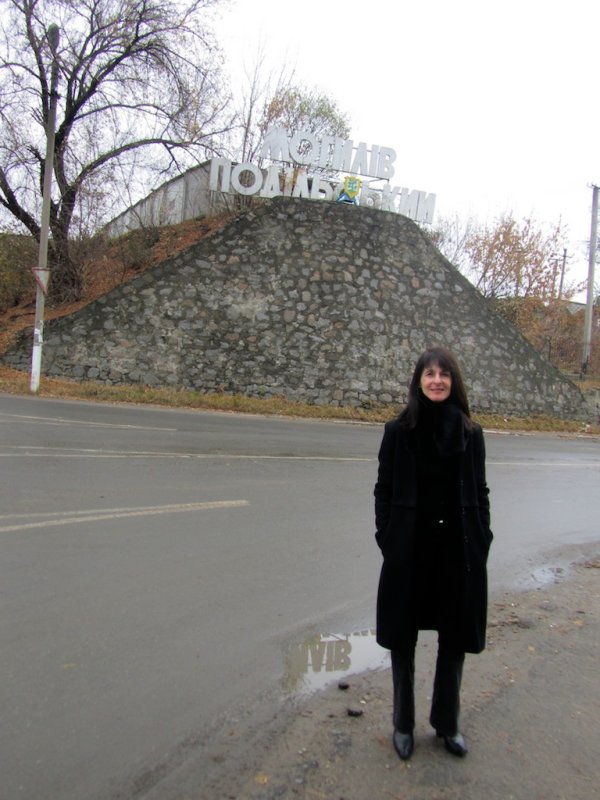 Marla at the birthplace of her grandfather and many other Brownsteins