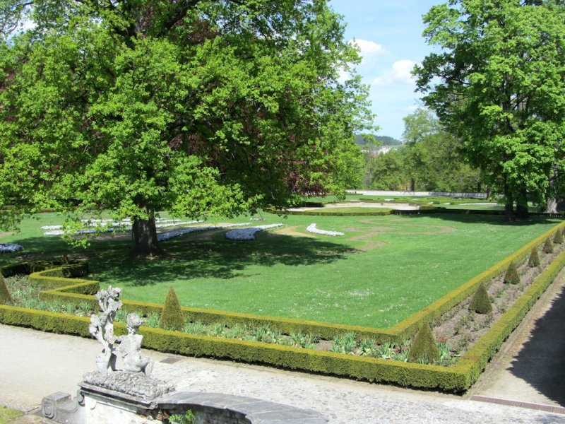 above the castle, the gardens are a calm retreat