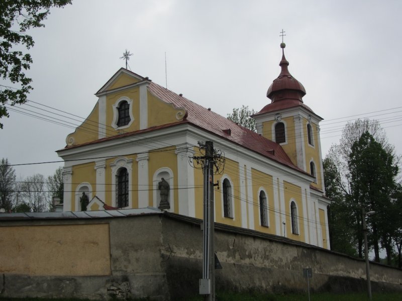 heres the Catholic church, recently repaired after damage during Communist times