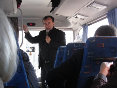 we join the study group early for a bus ride to the east side of Lviv...
