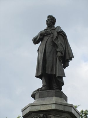the monument to Adam Mickiewicz, Poland's romantic poet