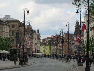 on Krakowskie Przedmiescie, heading toward Stare Miasto
