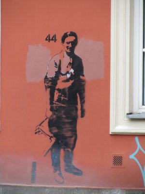 a graffito memorial to the Warsaw Uprising