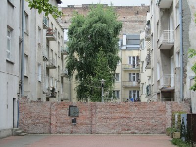 a rare section of former ghetto wall in the center of town