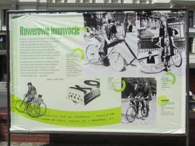 back in town, an outdoor exhibit on the bicycle in Poland and around the world