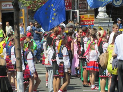 a street celebration of Ukraine in Europe
