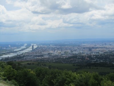 a view over the city and Danube river