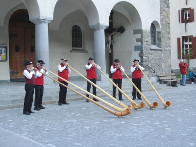 back in town, an alphorn concert seems a fitting end to our stay in Zermatt