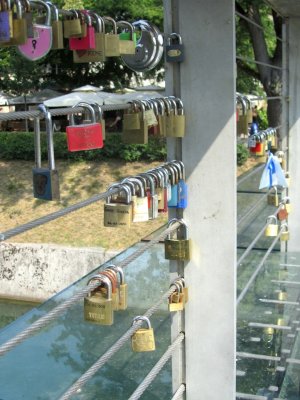 this one is adorned with love locks...