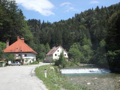 heading north on small roads from Kranj, we follow the Kokra river