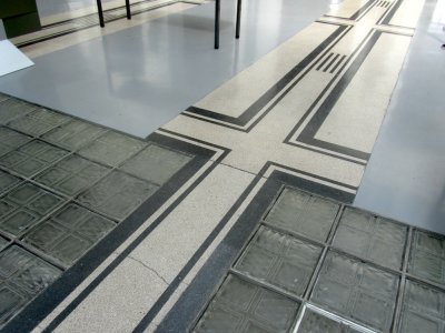 ...including the glass-block floors used to distribute light in the main hall
