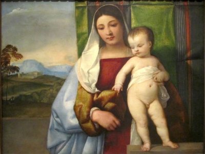 the collection of European art is deep; here, Titian's 'Gypsy Madonna'