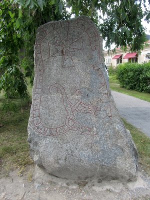 runestones have been extracted from the foundations of the church ruins