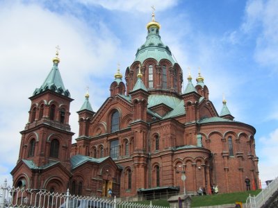 the Uspenski orthodox cathedral on a rocky hill