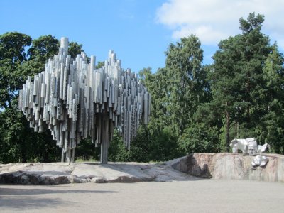 north of the downtown, the Sibelius monument