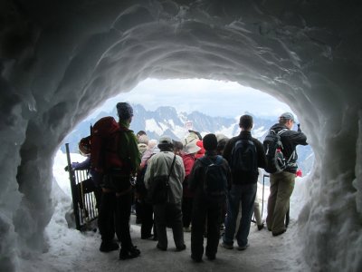 this group is very hesitant to step on the ice outside...