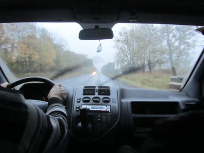 heading south from Lviv with driver Vitaly and guide Alex