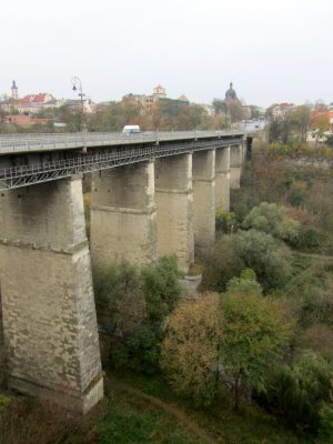 across a 19th-c. bridge, now were in the new town