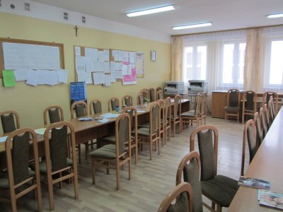 In the teachers' meeting room