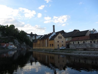 ...to arrive in Bohemia's Cesky Krumlov as evening approaches