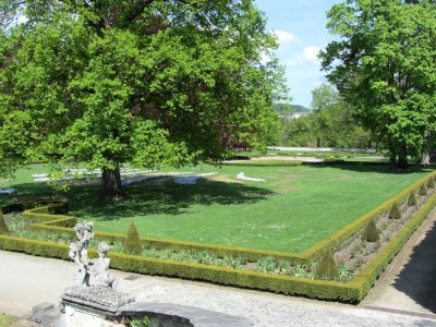above the castle, the gardens are a calm retreat