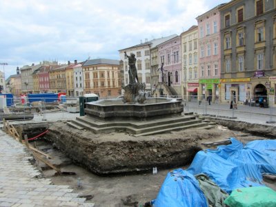 the Dolni square is being excavated in preparation for rehabilitation