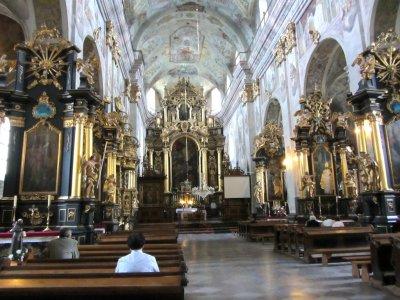 the church is famous for its Baroque decoration and its pipe organ