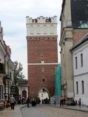 we start with the Opatowska Gate, a surviving fortress gate and tower