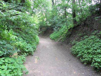 here's the city's famous ravines, a set of passages thru the hills around town