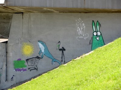 down by the river, a strange rabbit and friends