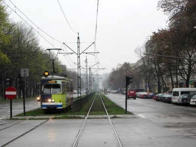 the tram to the former steel works