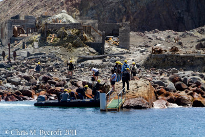 First boat crew to land