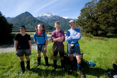 The tramp beings, lower end of McTavish Creek  - Janine, Dave, Roy and Aaron