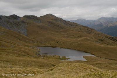 Alpine tarn, during walk northward along Red Hill tops